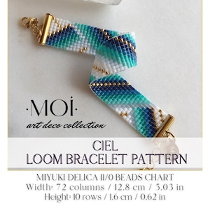 Patrón de pulsera de telar Ciel Miyuki (con diagrama de palabras)