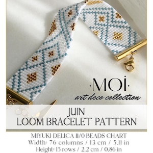 Patrón de pulsera Juin Miyuki Loom (con diagrama de palabras)
