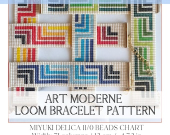 Art Moderne basispatroon Miyuki-weefgetouwarmband (met woordgrafiek)