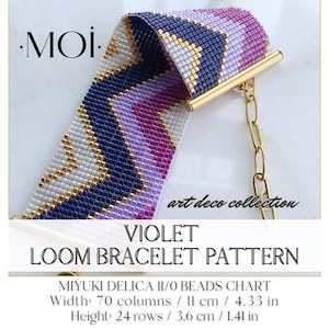 Violet Bead Loom Miyuki Bracelet Pattern