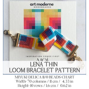 Patrón de pulsera Lena Thin Loom (con gráfico de palabras)