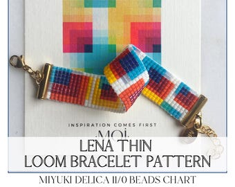 Padrão de pulseira Lena Thin Loom (com tabela de palavras)