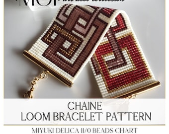 Padrão de pulseira Chaine Miyuki Loom (com tabela de palavras)