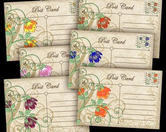 Vintage Flower Post Cards