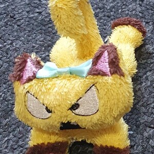Plushie tiny kittens desk top friends aprox size 12.5cm long filled with beads handmade funny faces cat 6
