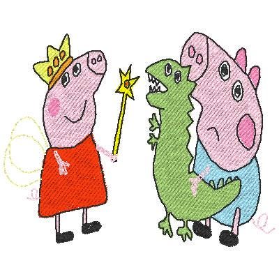 Family peppa Pig applique  embroidery design pes,jef,vp3 files  bundle