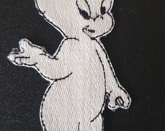 Ghoul Ghost Halloween  Applique Merit Badge for Clothing ghost GLOW IN DARK  iron on patch embroidered casper the frenily ghost