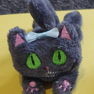 Plushie tiny kittens desk top friends aprox size 12.5cm long filled with beads handmade funny faces cat 5