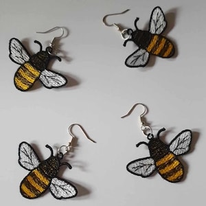 Bumble Bee freestanding lace earrings gift