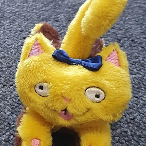 Plushie tiny kittens desk top friends aprox size 12.5cm long filled with beads handmade funny faces cat 10