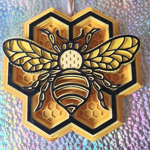 Mandala-Bee 9 lagen svgs honingraat Svg