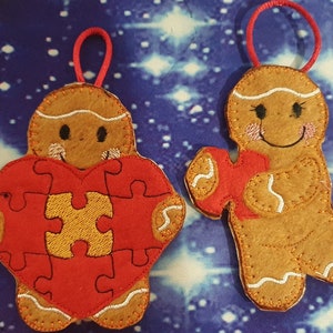 Gingerbread PIECEof my heart valintine  gingerbread man, decor,,gifts felt decoration,Gingerbread PIECEof my heart
