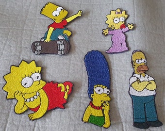 Simpsons Character Embroidered Iron-On Patches
