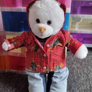 Teddy bear clothes    COAT  for a 41-46cm/16-18 inch teddy. Fits Build-a-Bear or Bear (frog not included )