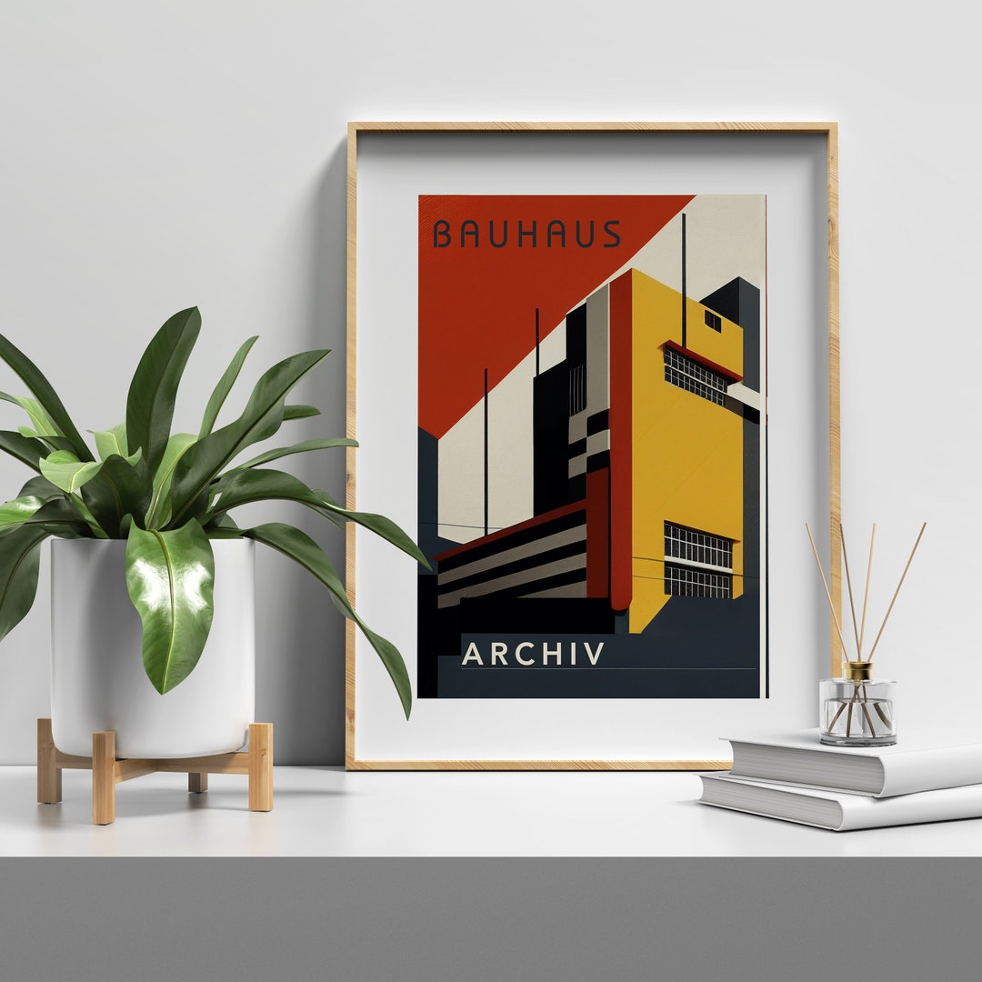 Vintage Bauhaus Archiv Poster Modernist Minimalist Architecture Design vintage-bauhaus-archiv-poster-modernist-minimalist-architecture-design