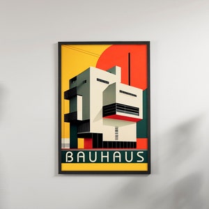 Bauhaus Poster Bauhaus Printable Museum Exhibition Poster Architecture Abstract Poster Retro Vintage Art