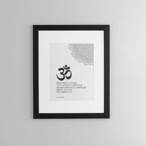 Gayatri Mantra Print | Hindu Mantra Wall Art Print | Digital Print Mantra