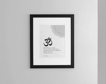 Gayatri Mantra Print | Hindu Mantra Wall Art Print | Digital Print Mantra