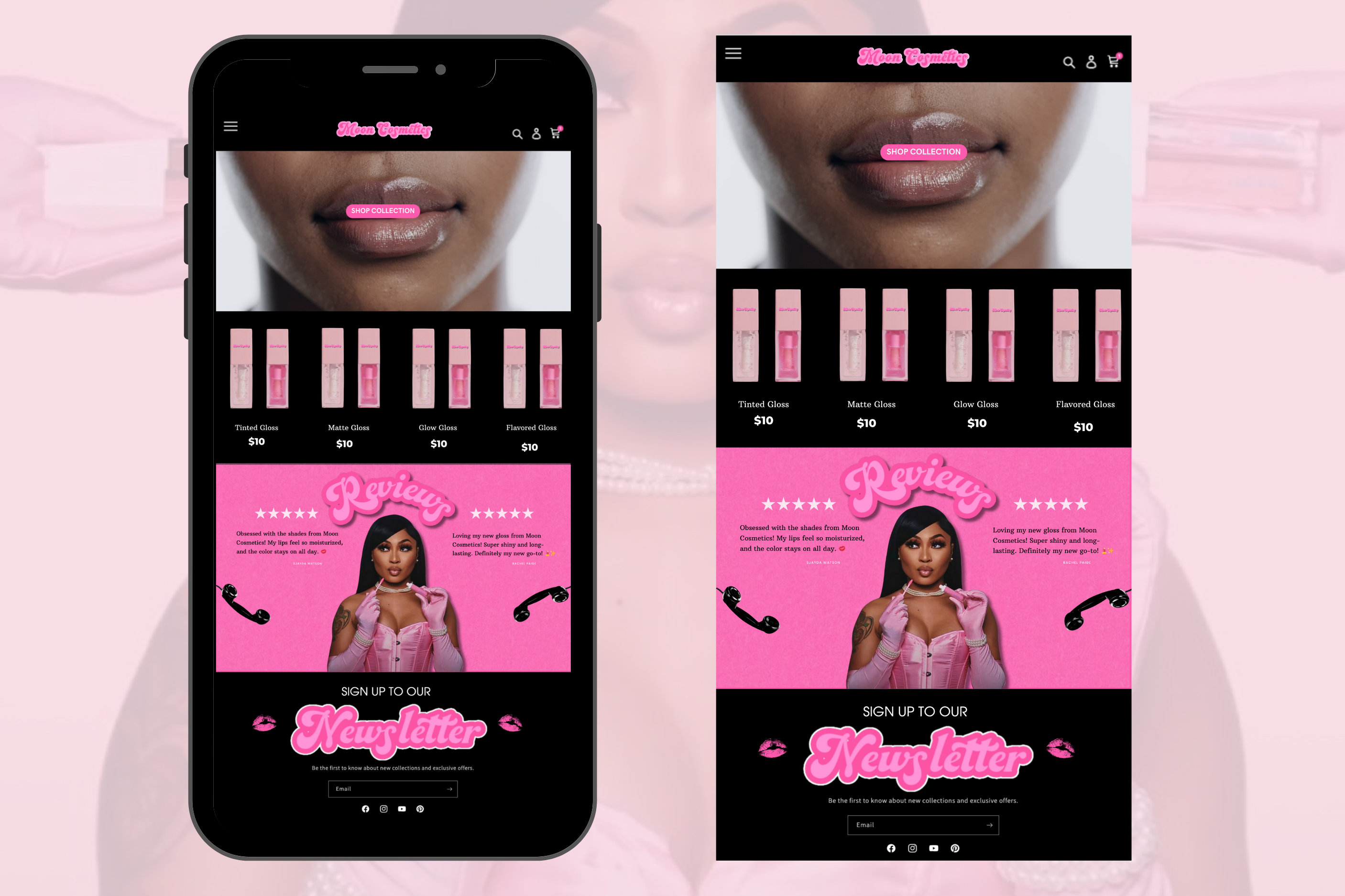 Shopify Website Template | Video Banner Website |  Shopify Cosmetic Website | Shopify Lipgloss Template | Shopify Lipgloss Theme