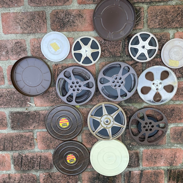 Vintage 8mm Movie Reels & Canisters.  Eight 1970s and 80s Films, No Vinegar Smell Good Condition