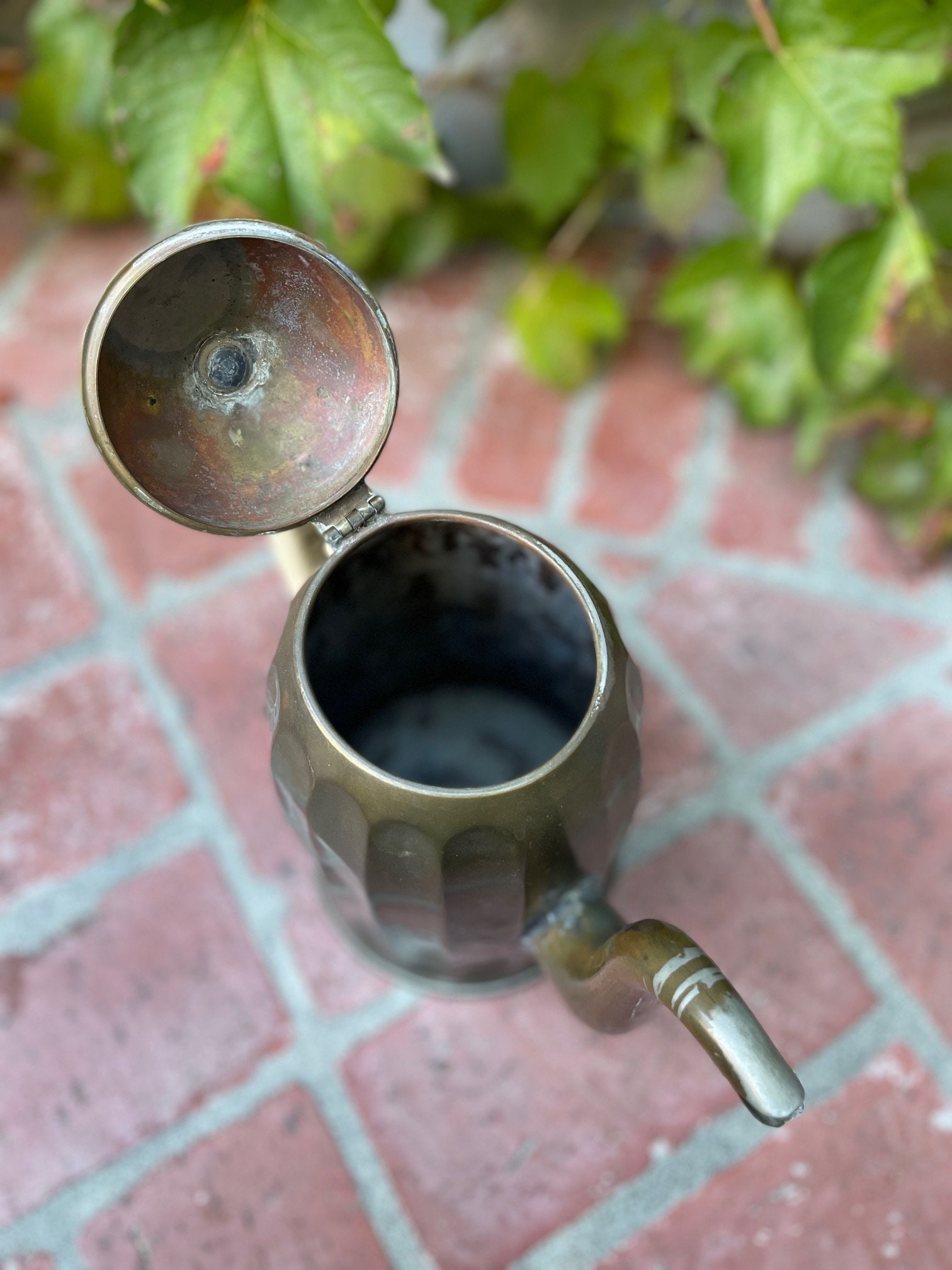 Vintage Art Deco Copper Ribbed Teapot Bakelite Handle Etsy