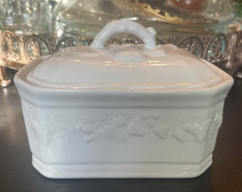 Blanc De Blanc Pate Tureen Octagonal Philippe Deshoulieres Limoges Porcelain