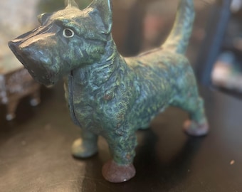Original Antique Farmhouse  Cast Iron  Scottish Terrier Dog Door Stop