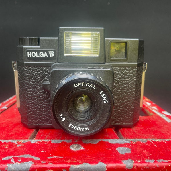 Holga Black Lomography 120 SF Medium Format  Film Camera Inspected, Flash Works