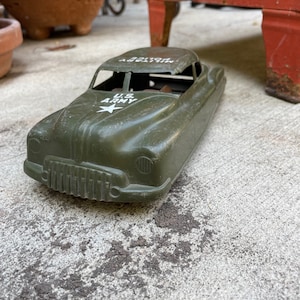 2 Vintage Handmade & Painted Pinewood Toy Derby Cars W/ Plastic Wheels 