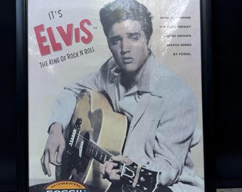 Elvis Presley Vintage 1995 Fossil Watch Promotional Poster 20" x 30" Rare READ