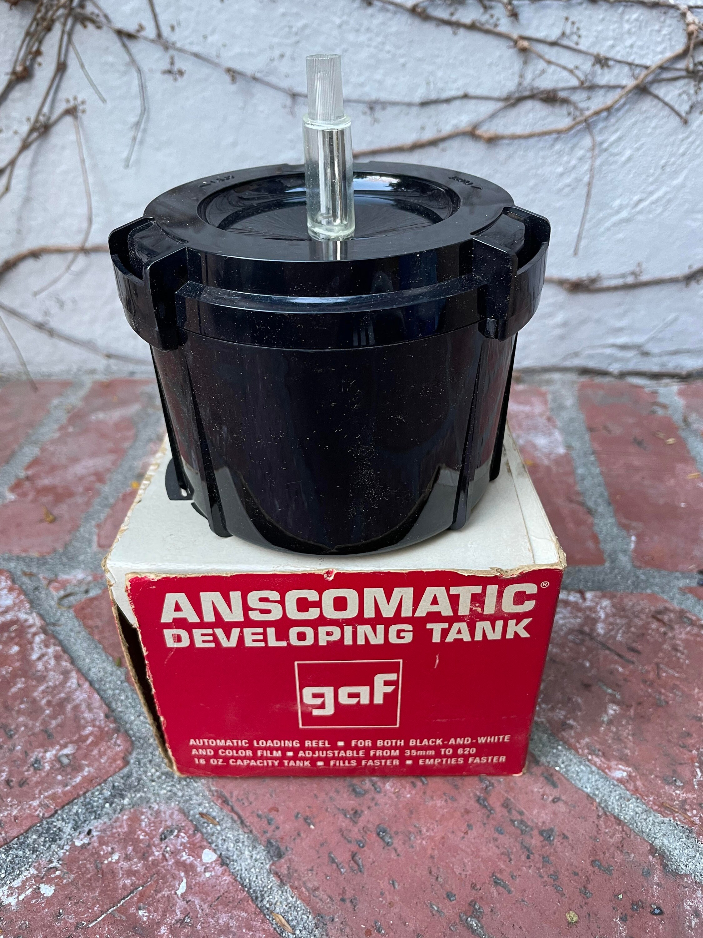 Anscomatic 16oz Adjustable Film Developing Tank/ 35mm/120/620 Reel  Thermometer 