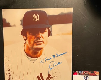 Lou Pinella Autographed COA 8x10 Color Photo Yankees Global Authentics # GV93649