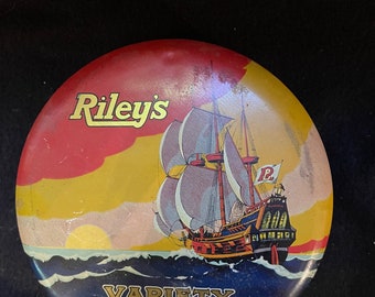 Vintage Riley's Toffee Tin, Riley's Tin Box,