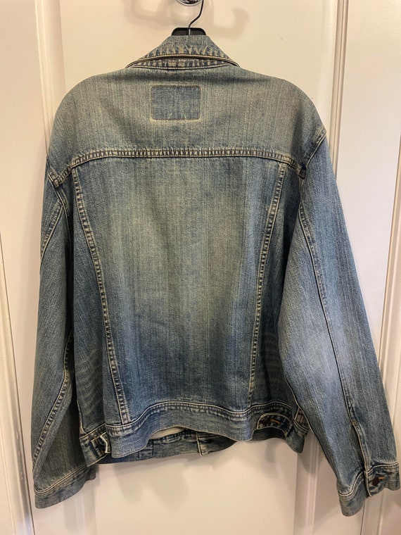Vintage Abercrombie & Fitch Denim Jacket Blue Jean Workwear L 80s 