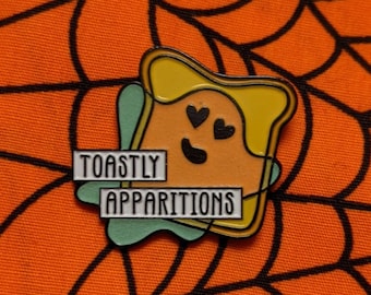 Toastly Apparitions - Limited Edition Glow In The Dark Soft Enamel Pin Badge - Halloween Spooky Special