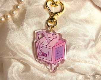 Smut Juice Acrylic Keychain Charm with Glitter Epoxy