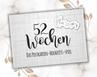 52 Wochen individuelle Postkarten Hochzeit Spiel