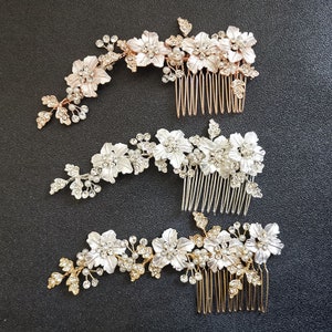Peine de cabello rhinestone crystal pearl, peine de pelo nupcial, peine de cabello de boda vintage, tocado nupcial, pasador de pelo de boda, peine de pelo para bodas