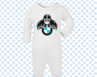 BMW MOTORRAD Motorcycle Biker Motorbike Classic Superbikes MotoGP Baby Grow ROMPER Sleep Suit Gift-Newborn/0-3m/3-6m/6-12m-18 colours-Cotton