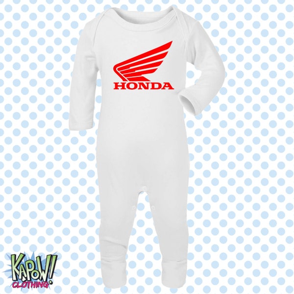 HONDA moto motard moto classique Superbikes MotoGP barboteuse pour bébé grandir cadeau pyjama cadeau-nouveau-né/0-3 m/3-6 m/6-12 m- 18 couleurs-100 % coton