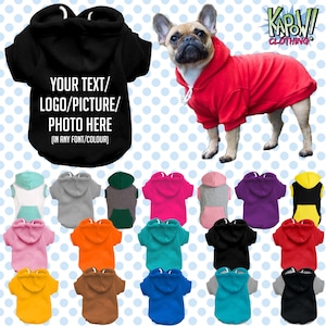 Add Your Custom Text or Logo to Your Dog Hoodie Sweatshirt (pet Clothing)  (Medium, Red) : Pet Supplies 