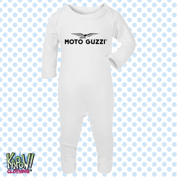 MOTO GUZZI Motorcycle Biker Motorbike Classic Superbikes MotoGP Baby Grow ROMPER Sleep Suit Gift- Newborn/0-3m/3-6m/6-12m- 18 colours-Cotton