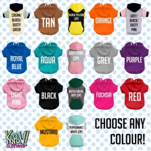 Personalisierte Hundewelpe Haustier HOODIE Kleidung Name Lustig XS-4XL Wählen Sie Ihren eigenen Text / Logo / Foto 17 Farben 100% Baumwolle Sweatshirt Bild 2