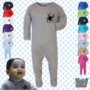 Addams Family Pubert Baby Grow ROMPER Sleep Suit Gift Outfit-Newborn/0-3m/3-6m/6-12m-Spooky Scary First Halloween Costume Spider-Wednesday