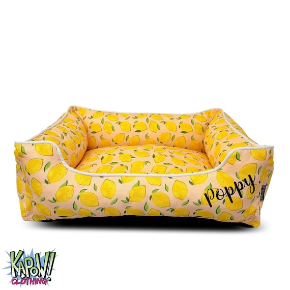 Cama de lujo personalizada para perros LIMONES Pana S, M, L