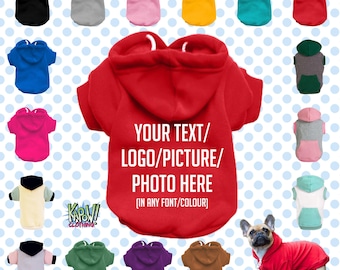 Custom Gepersonaliseerde Dog Puppy Pet HOODIE Kleding Naam Funny- XS-4XL - Kies je eigen tekst/logo/foto - 16 kleuren - 100% katoen - Sweatshirt