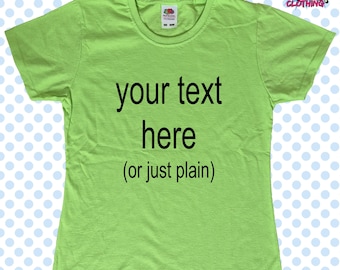 Limegrön Y2K Hyperpop T-shirt för flickor – Anpassad text Tonårstrendtröja – Personlig söt namntröja – Rolig present till äldre flickor 3–15 år Mode