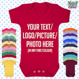 Personalizowany kombinezon-kamizelka do spania BABY GROW | Noworodek - 2-3 lata | Wybierz własny tekst/logo/zdjęcie | 26 kolorów | 100% bawełna organiczna