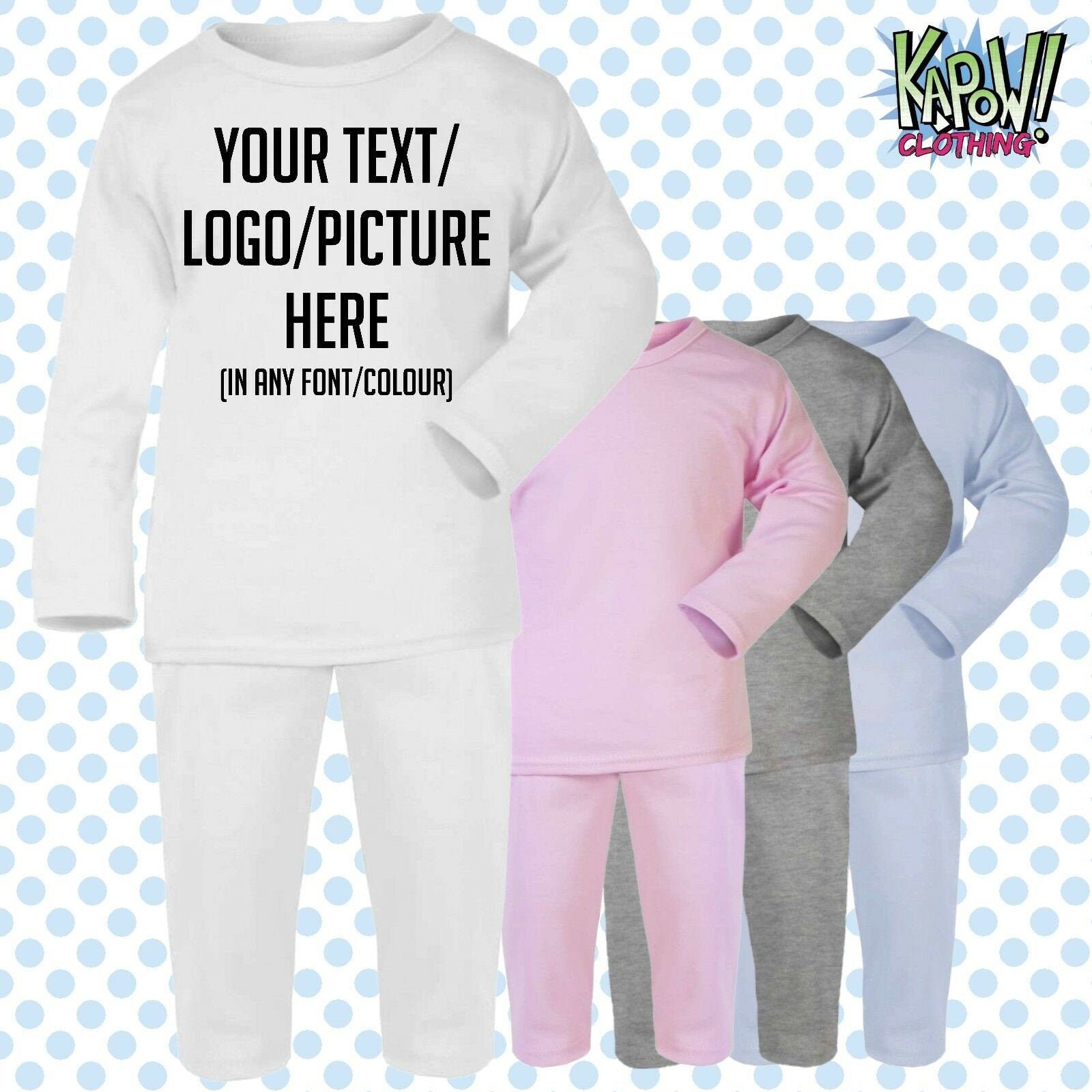 Plain pyjamas to personalise hotsell