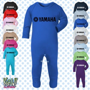 YAMAHA Motorcycle Biker Motorbike Classic Superbikes MotoGP Baby Grow ROMPER Sleep Suit Gift- Newborn/0-3m/3-6m/6-12m-15 colours-100% Cotton